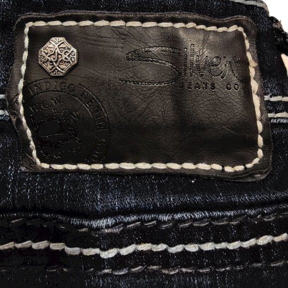 Silver Jeans Co Dark Wash "Suki" High Capris Sz 33 - Picture 6 of 7